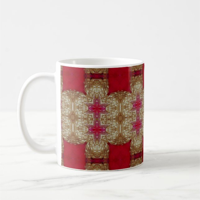 Gold pattern cement wall closeabstract, ancient, a kaffemugg (Vänster)