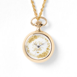 Gold pendant watch "La Vie Belle" with a luxurious Armbandsur