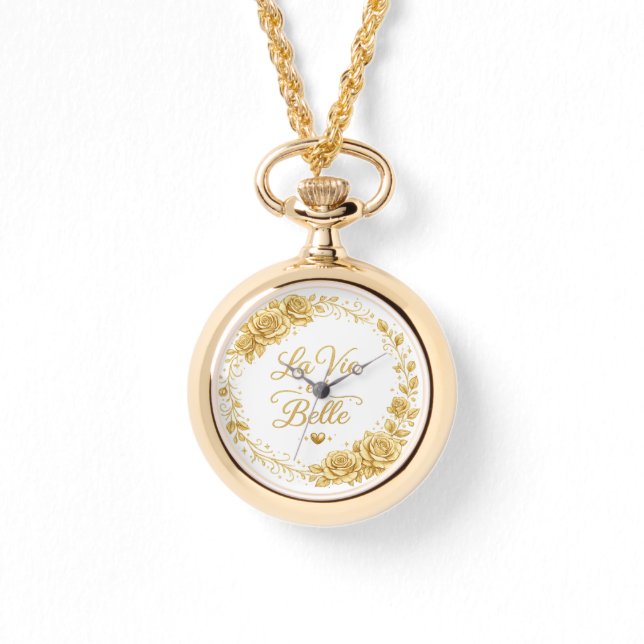 Gold pendant watch "La Vie Belle" with a luxurious Armbandsur (Framsida)