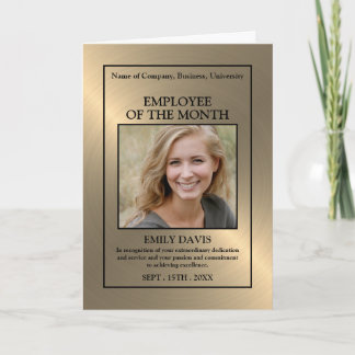 Gold/Personalised Photo - Employee Award Kort