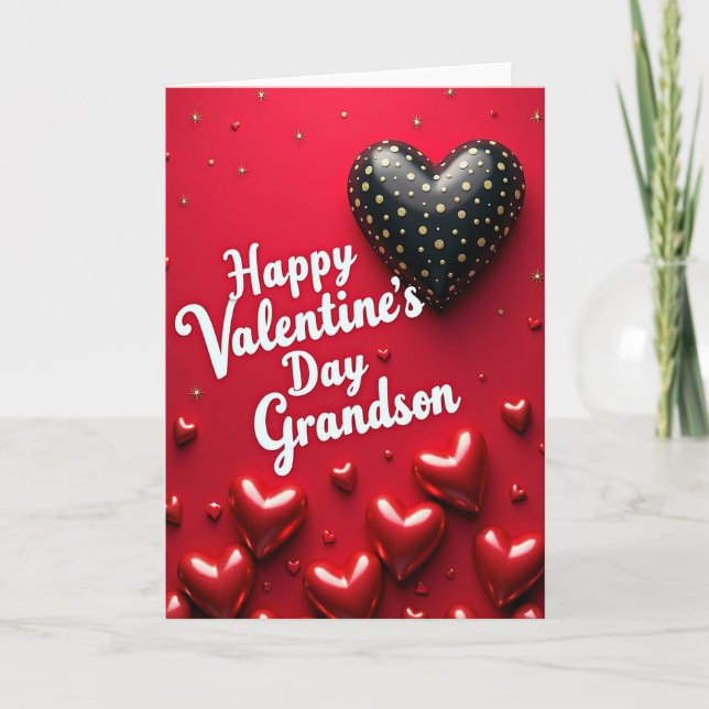 Gold Polka Dot Heart Card Kort (Framsida)