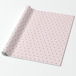 Gold Polka Dot Pattern Blush Pink Presentpapper