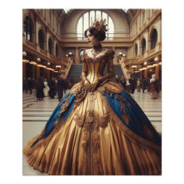 Gold Princess Steampunk Victorian Industrial Fototryck