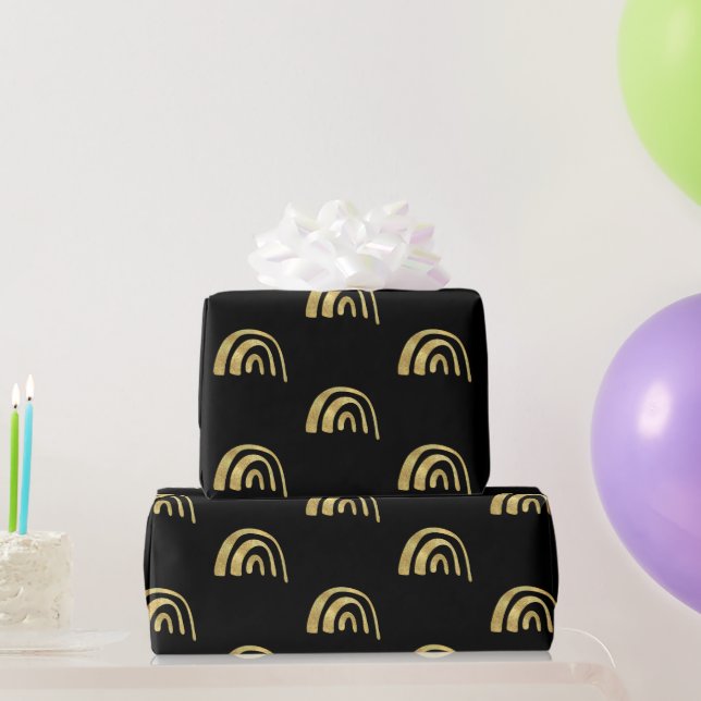 Gold Rainbow and black  Presentpapper (Festgåvor)