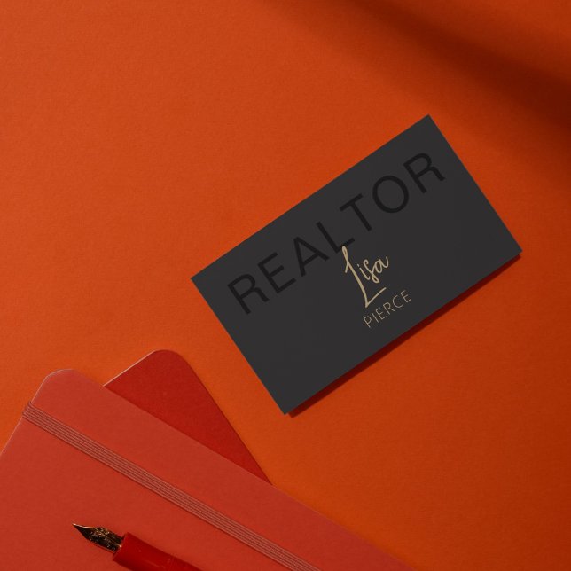 Gold Real Estate Agent Business Cards With QR Code Visitkort (Skapare uppladdad)