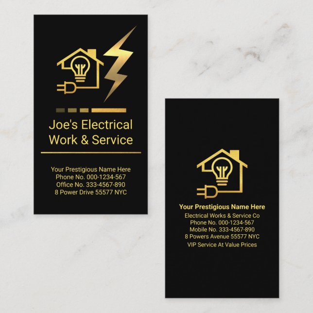 Gold Rebar Piling Construction Groundwork Visitkort (Fram/baksida)