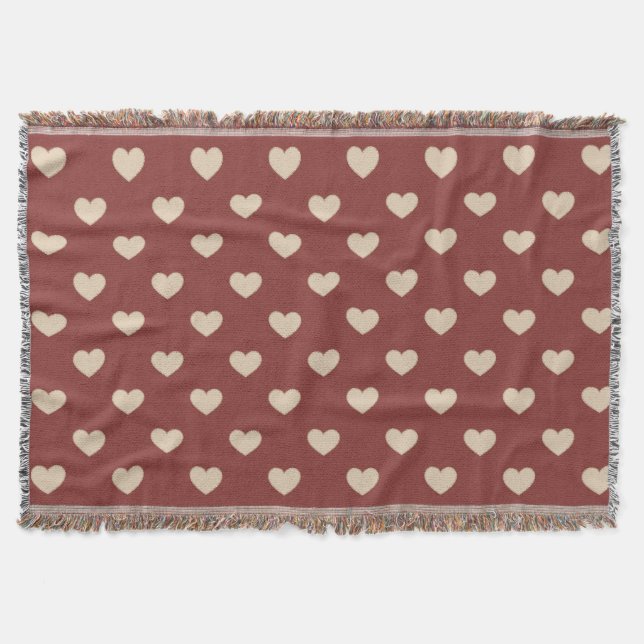 Gold Red Cream Glitter Hearts  Filt (Framsidan)