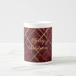 Gold Red Cross Pattern, Gold Merry Christmas , Benporslin Mugg