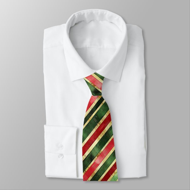 Gold Red Green Striped Christmas Slips (Bunden)