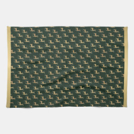 Gold Reindeer Winter Wonderland Kitchen Towels Kökshandduk