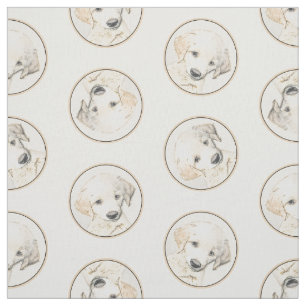 Gold Retriever Puppy Painting Original Hund Art Tyg