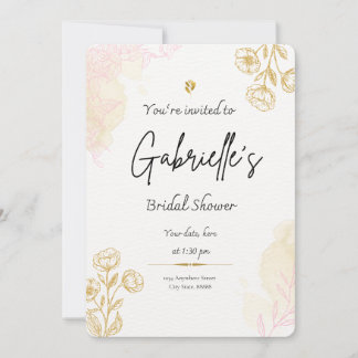 Gold rustic Bridal shower invitation Inbjudningar