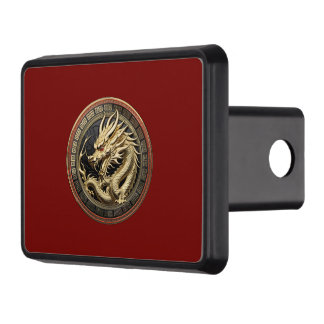 Gold Sacred Eastern Dragon Medallion Dragkroksskydd