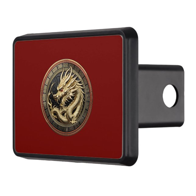 Gold Sacred Eastern Dragon Medallion Dragkroksskydd (Vänster)