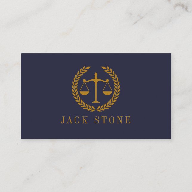 Gold Scales of Justice Personalized Lawyer Gifts Visitkort (Framsida)