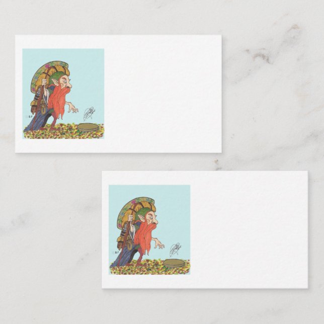 GOLD SEEKER LEPRECHAUN VISITKORT (Fram/baksida)