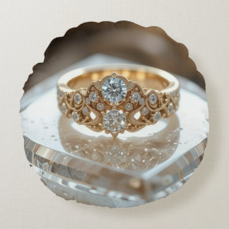gold shinning diamond ring rund kudde