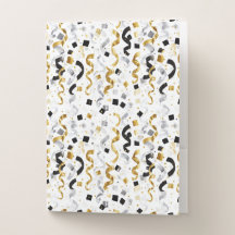 Gold Silver Black Confetti