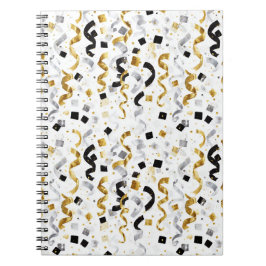 Gold Silver Black Confetti Anteckningsbok