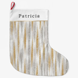 Gold Silver Christmas Celebration Stor Julstrumpa