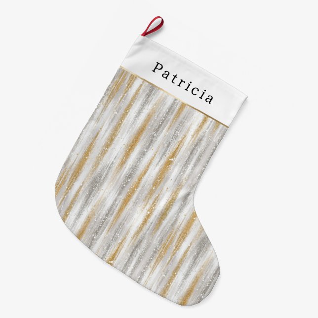 Gold Silver Christmas Celebration Stor Julstrumpa (Framsidan (Hängande))