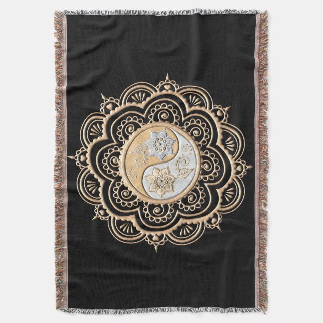 Gold & Silver Mandala Filt (Framsidan Vertikal)