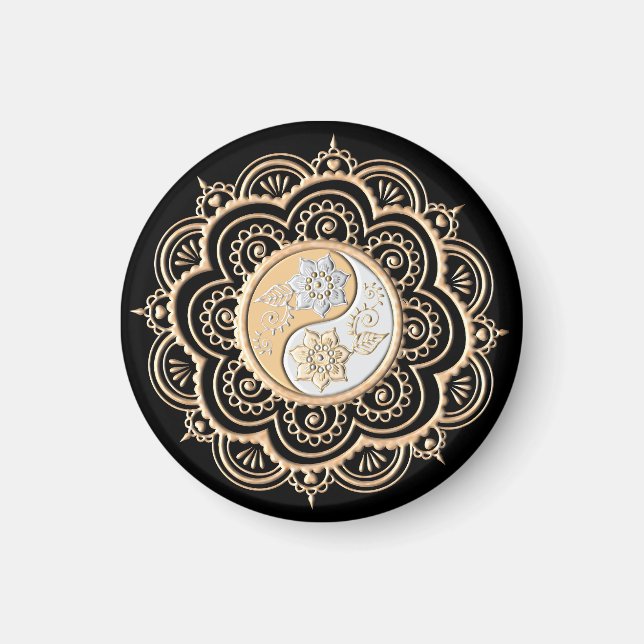 Gold & Silver Mandala Magnet (Framsidan)