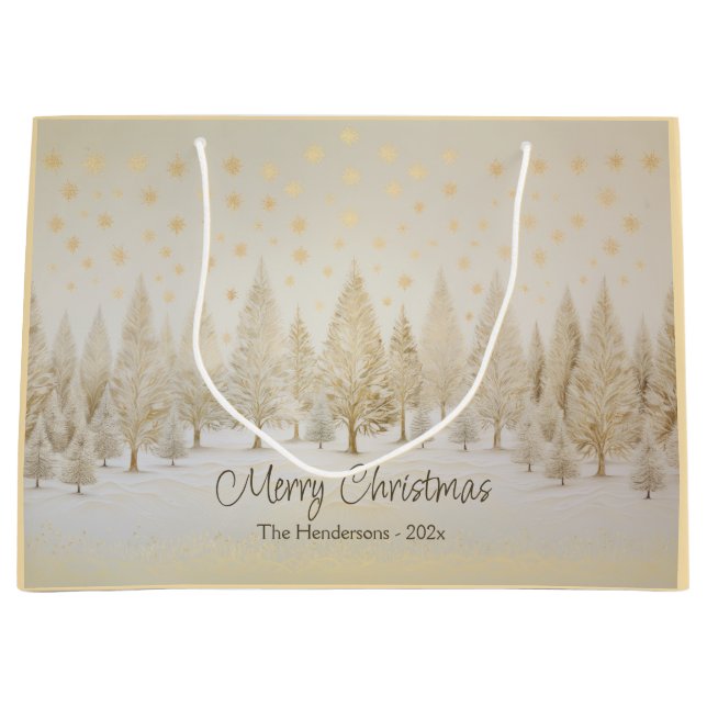 Gold Silver Pine Trees Personalized Christmas (Framsidan)