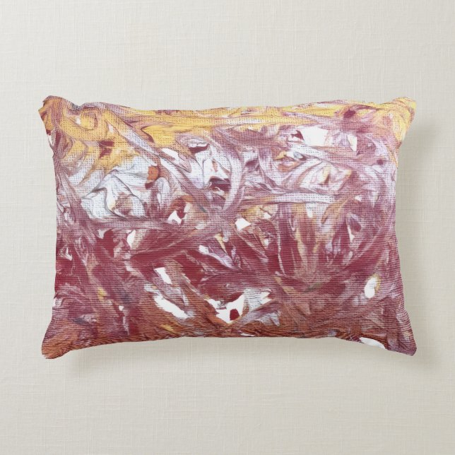 Gold, Silver, Red, Rose Gold, Marble Artwork Prydnadskudde (Framsidan)