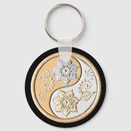 Gold & Silver Yin Yang  Nyckelring
