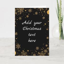 Gold Snowflake Christmas Kort