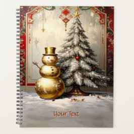 Gold Snowman Christmas Tree Holiday Planner