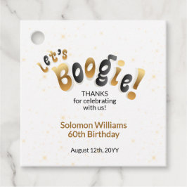 Gold Sparkle Let's Boogie 60th Birthday Gåvor Etiketter