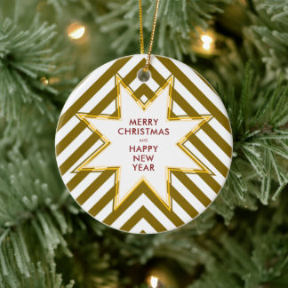 Gold Star Business Företagets logotyp jul Julgransprydnad Keramik