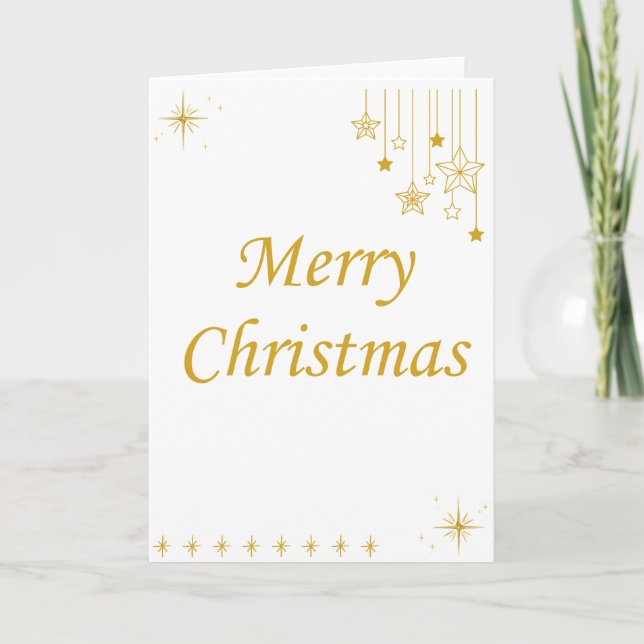 Gold Star Minimalist "God Jul"  Kort (Framsida)