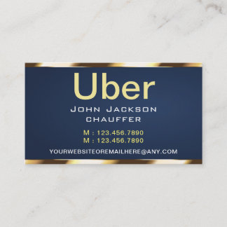 Gold stripe Taxi Driver Cab Transport blue QR CODE Visitkort