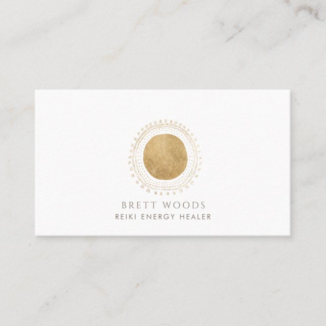 Gold Sun Reiki Energy Healer Visitkort (Framsida)