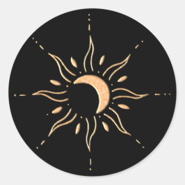 Gold Sun Runt Klistermärke
