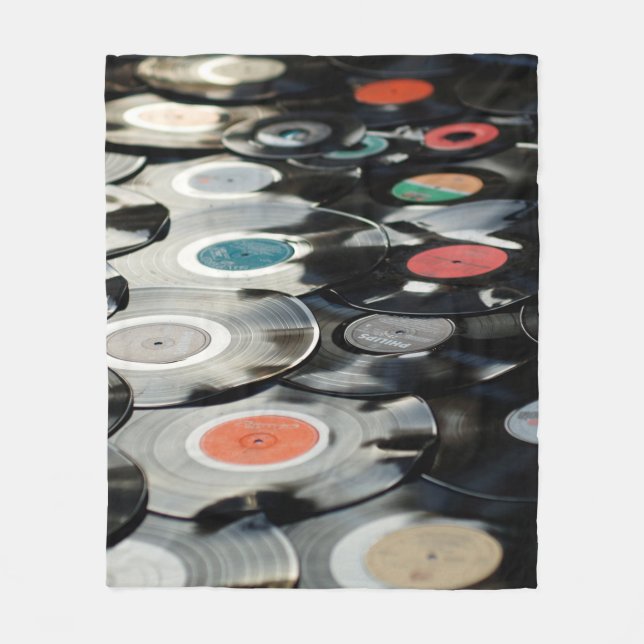 Gold svart vinylretro fleecefilt (Framsidan)