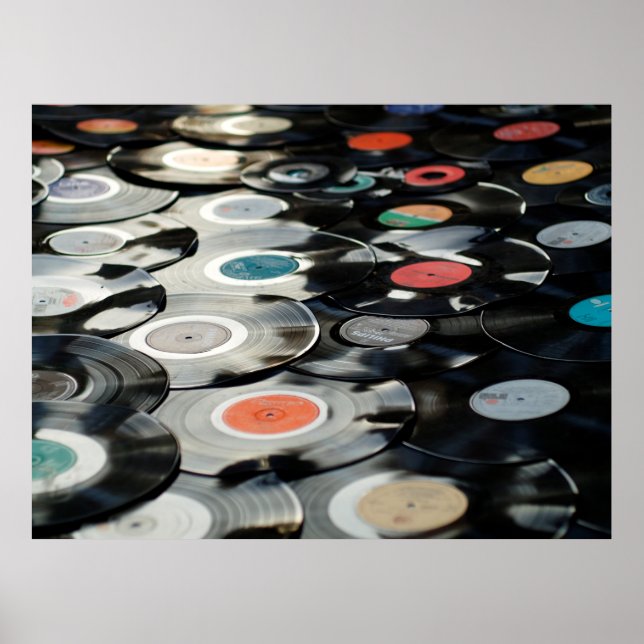 Gold svart vinylretro poster (Framsidan)
