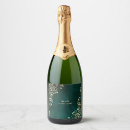 Gold Swirls Emerald Green Wedding 