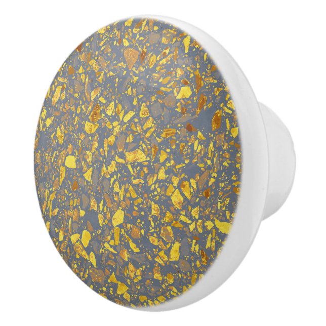 Gold Terrazzo Pattern Knopp (Höger)
