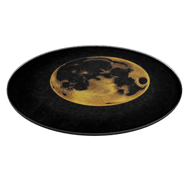 Gold textured moon on dark black (Hörn)