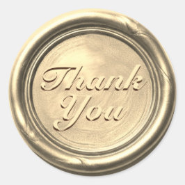 Gold Thank You Wax Seal Sticker – Elegant Vintage  Runt Klistermärke