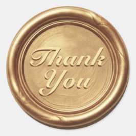 Gold Thank You Wax Seal Sticker – Elegant Vintage  Runt Klistermärke