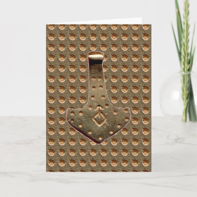 Gold Thor Hammer Gold Indent greeting card Kort (Framsida)