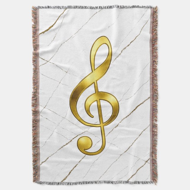 Gold Treble Clef Marble Home Decor Filt (Framsidan Vertikal)
