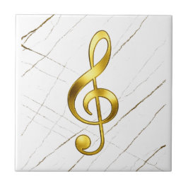 Gold Treble Clef Marble Home Decor Kakelplatta