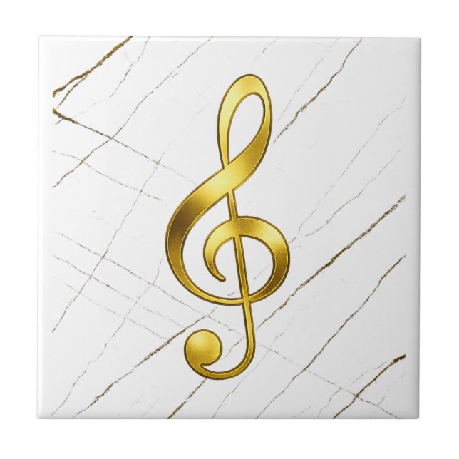 Gold Treble Clef Marble Home Decor Kakelplatta (Framsidan)