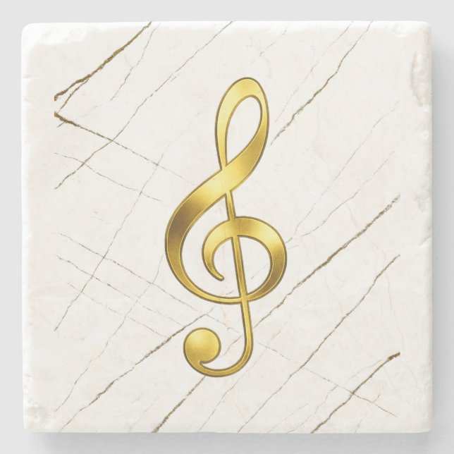 Gold Treble Clef Marble Home Decor Stenunderlägg (Framsidan)